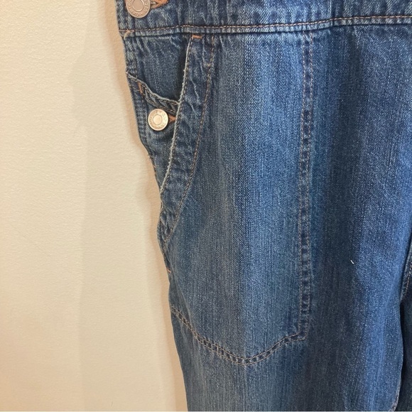 GAP Sz S Patch Pockets Mid Wash Adjustable Straps Overalls - Picture 6 of 13